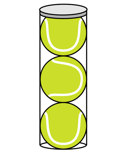 Bola tenis dalam silinder