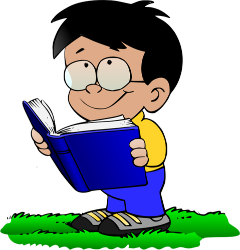 Pojke med boken vektorbild