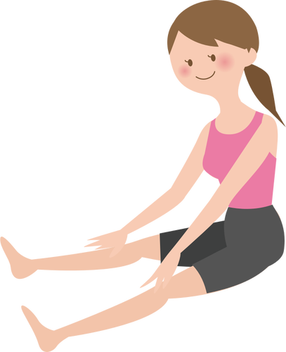 Tecknad kvinna stretching