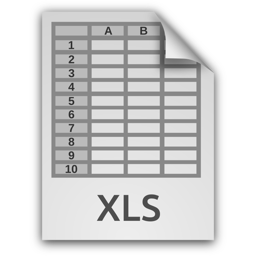 Ikona dokumentu w XLS arkusza kalkulacyjnego