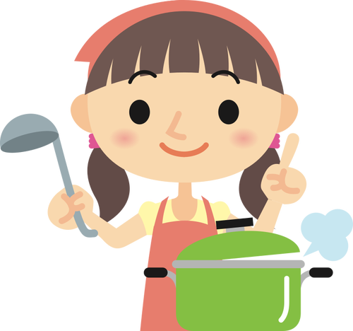 Flicka matlagning