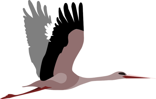 Vliegende ooievaar vector afbeelding