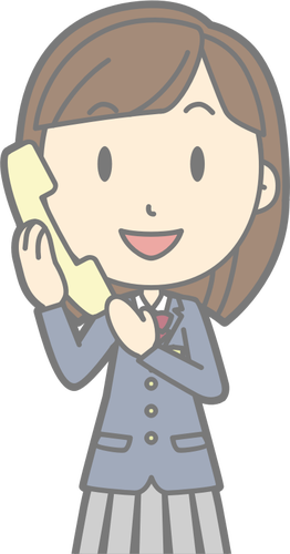 Vrouw met telefoon cartoon afbeelding