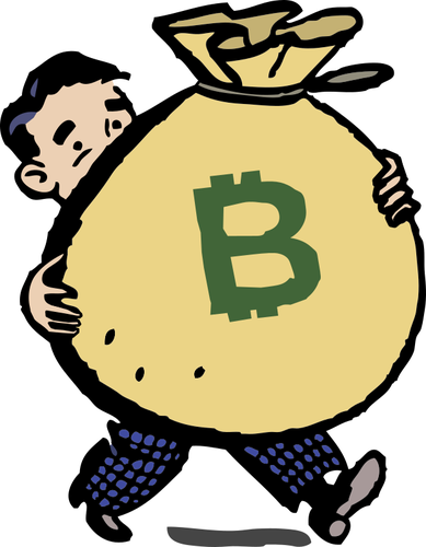 CzÅ‚owiek z bitcoin torba