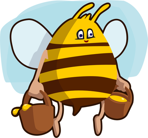 Cartoon-Biene Honig tragen