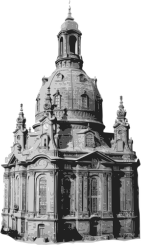 Chiesa di Dresda in bianco e nero