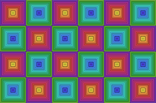 Regenbogen-Quadrate in Muster