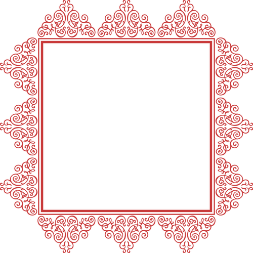 Square frame in red color