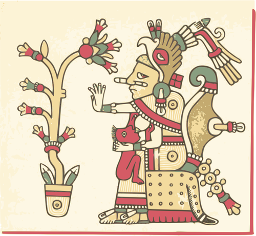 Aztec codex vektorbild