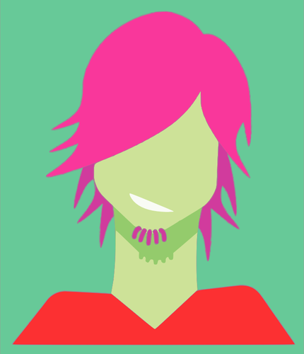 Chica con pelo rosa vector de imagen