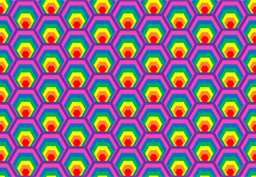 Colourful hexagon pattern