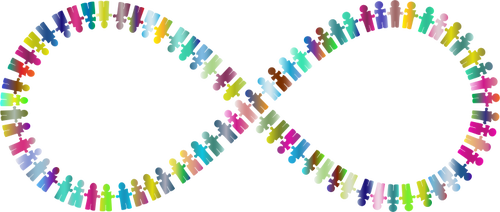 Ludzie puzzle kolorowe infinity