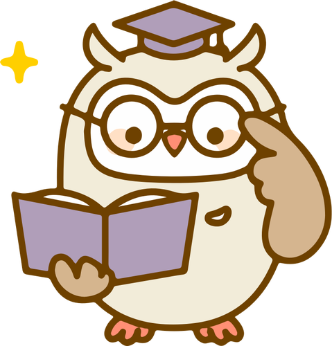 Owl with book