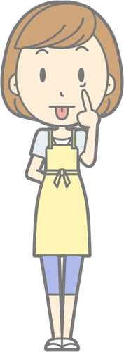 Housewife with facial expression