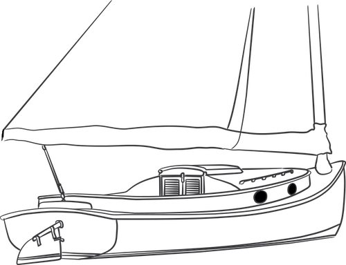 Catboat vector tekening
