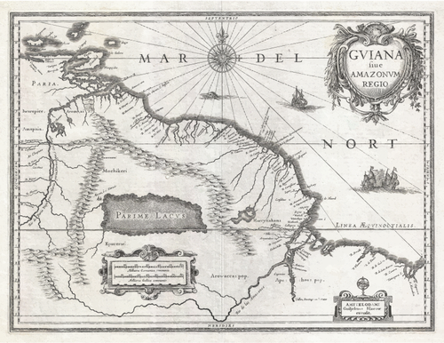 Vintage mapa del noreste de SudamÃ©rica
