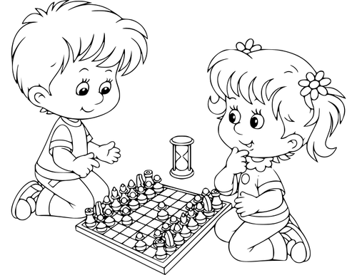 NiÃ±o y niÃ±a jugando al ajedrez