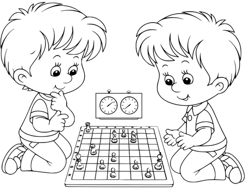 Tvillingar spela schack