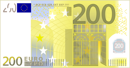 DouÄƒ sute Euro nota vector miniaturi