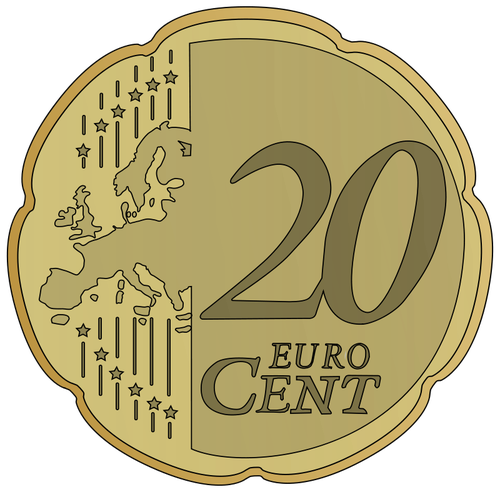 20 euro sen vektor ilustrasi