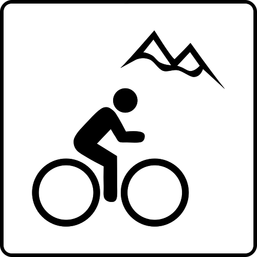 Vector image of mountain biking facilities available sign