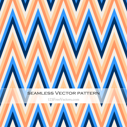 Repetitieve patroon met punthaken in retro kleuren