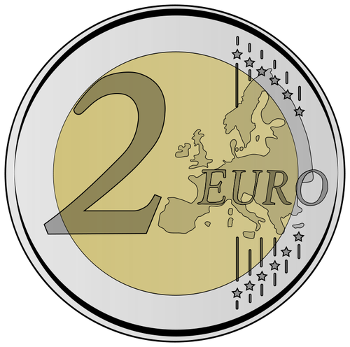 Vektorgrafiken von zwei-Euro-MÃ¼nze
