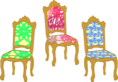 Fargerike dekorative stoler