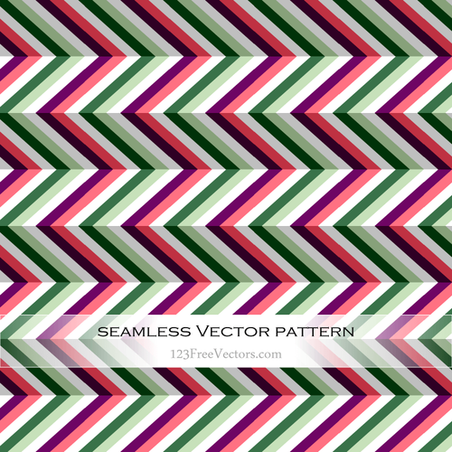 Zigzag Pattern With Green and Purple Lines