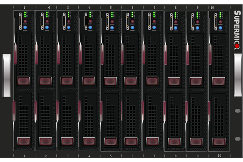 Immagine vettoriale rack di server centro