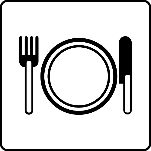 Hotel restaurant vector icon