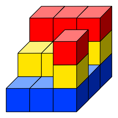 Torre do cubo colorido