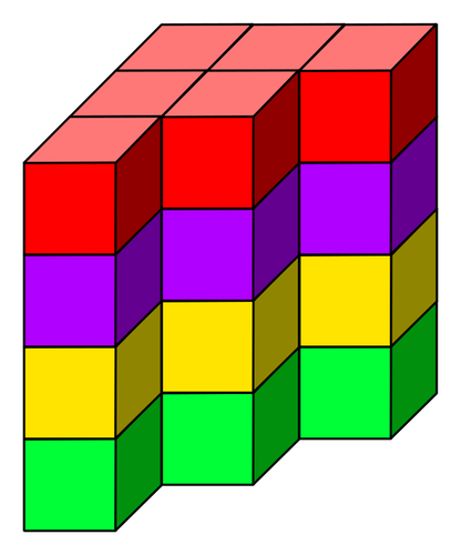 Colorful cube tower