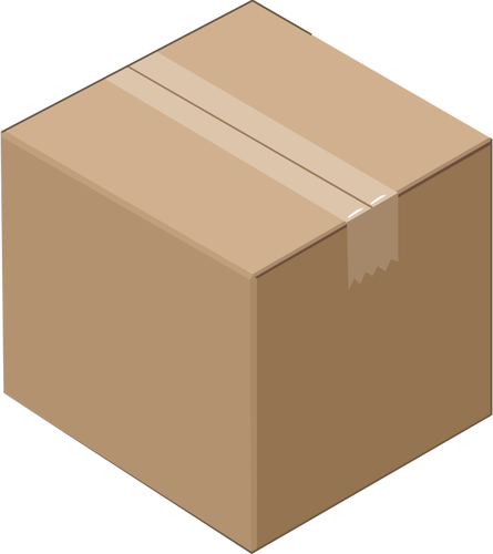Isometric cardboard box