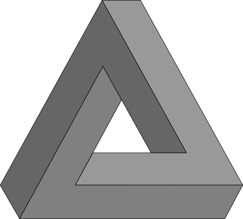 Vektor illustration av grÃ¥skala omÃ¶jlig triangel