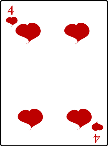 Cuatro de corazones naipe vector ilustraciÃ³n