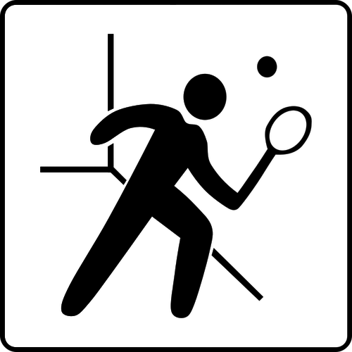 Vector ilustrare de squash facilitÄƒÅ£i disponibile semn