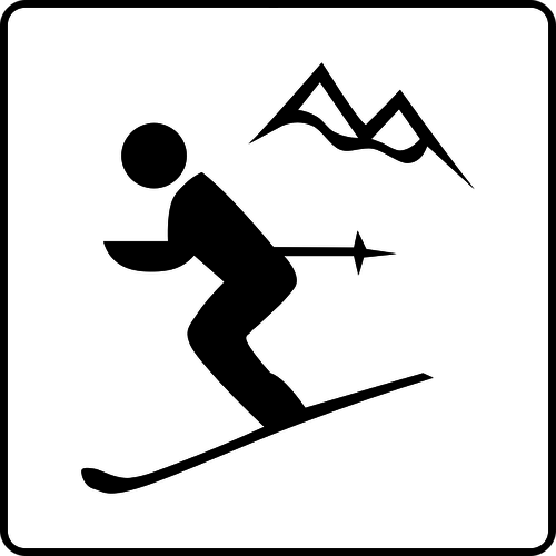 Vector tekening van ski faciliteiten beschikbaar teken