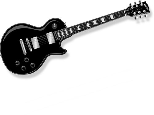 Image clipart vectoriel guitare noir et argent