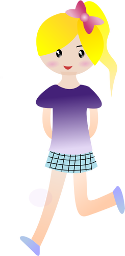 Younger woman jogging vector graphics