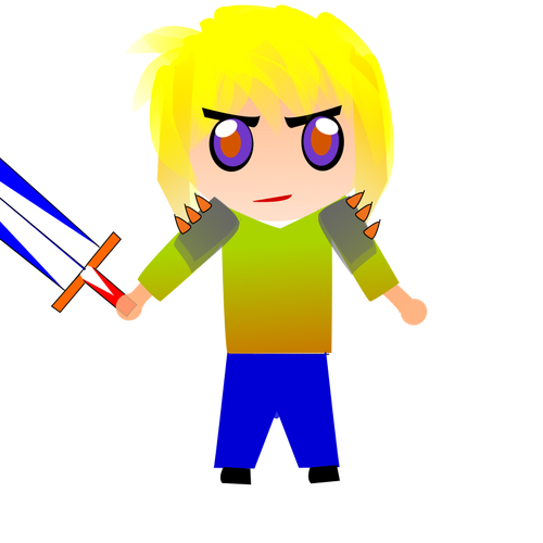 Angry PC game character vector graphics
