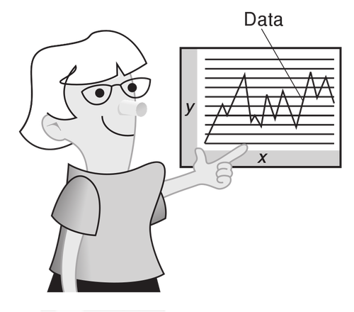 Kvinna presentera data vektor illustration