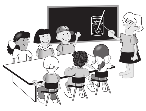 CrianÃ§as em ilustraÃ§Ã£o vetorial de sala de aula