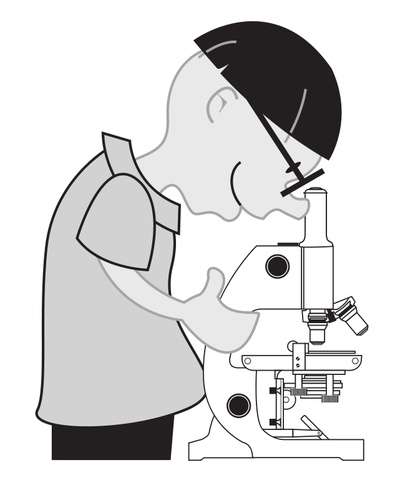 Dziecko za pomocÄ… mikroskopu ilustracji wektorowych