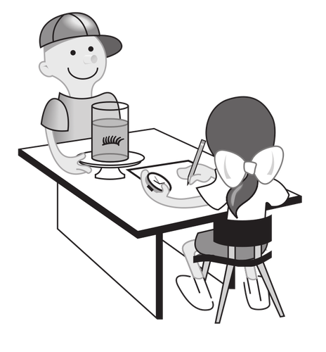 IlustraÃ§Ã£o do vetor crianÃ§as experimentando na mesa