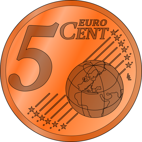 Vector de la imagen de 5 cÃ©ntimos de Euro