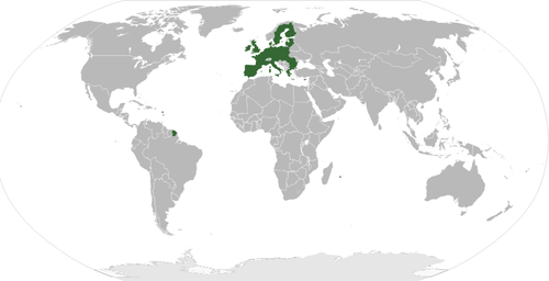 Evropa na worldmap vektorovÃ© ilustrace