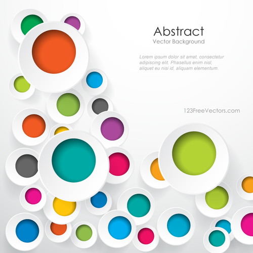 Background with colorful circles and text