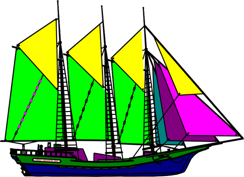 Barca a vela colorata