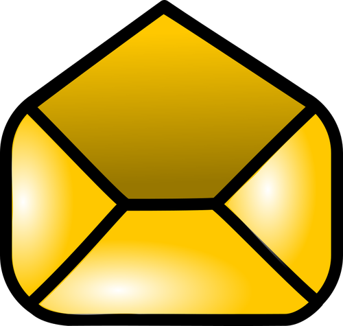 Vektorgrafik von glÃ¤nzend gelben geÃ¶ffneten Mail-Web-Symbol